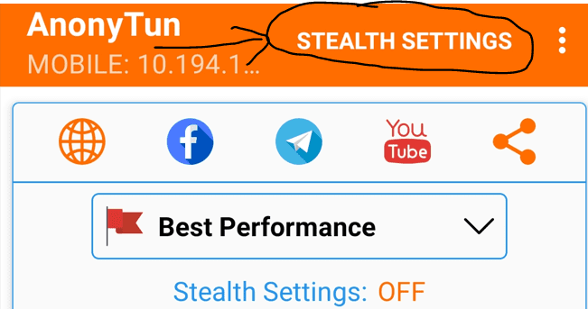 Bấm vào Stealth Settings
