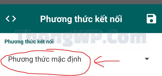 Bấm vào dòng phương thức mặc định