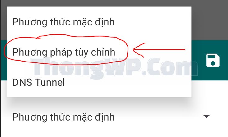 Chọn Phương pháp tùy chỉnh