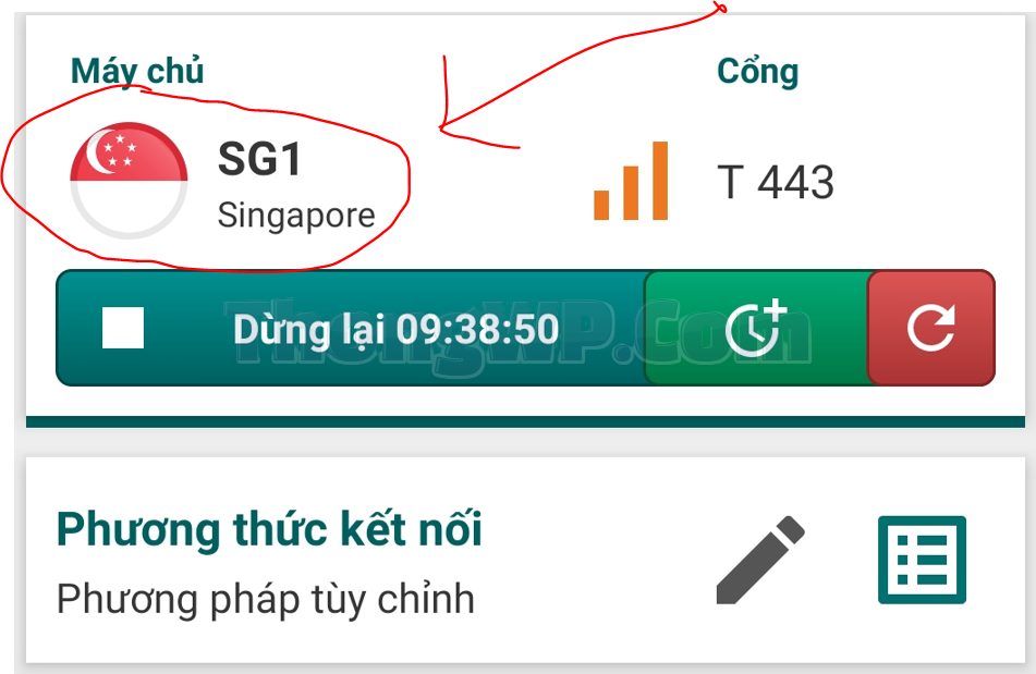 Chọn Server Singapore