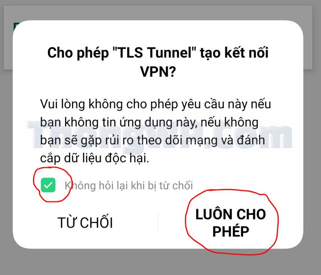 Luôn cho phép dùng VPN